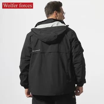 Черная куртка Военная форма, Тактическая мужская Альпинистская техническая одежда, спортивная одежда для кемпинга, Треккинга, Ветровка с подогревом, бомбер